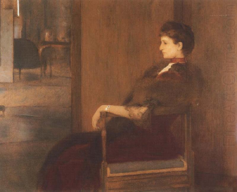 Fernand Khnopff Portrait of Madame de Bauer china oil painting image